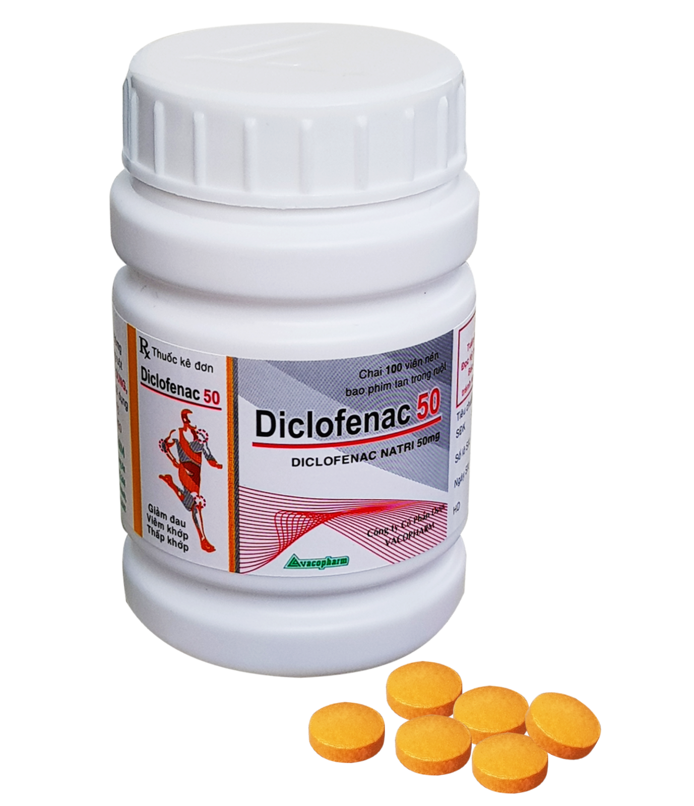 DICLOFENAC 50 (Diclofenac sodium 50mg) Chai 100 viên